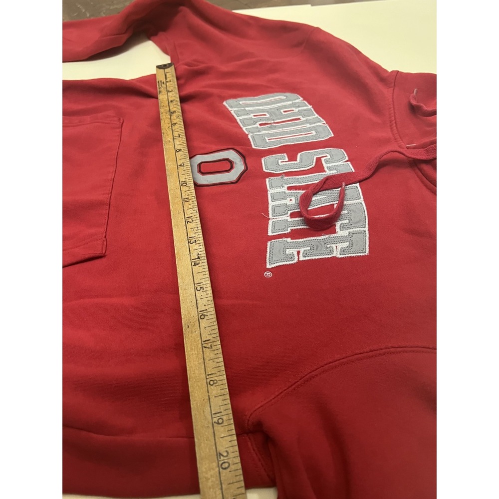 Ohio State Buckeyes Hoodie Mens Red NCAA Varsity Apparel Sweatshirt- Medium - Picture 7 of 8